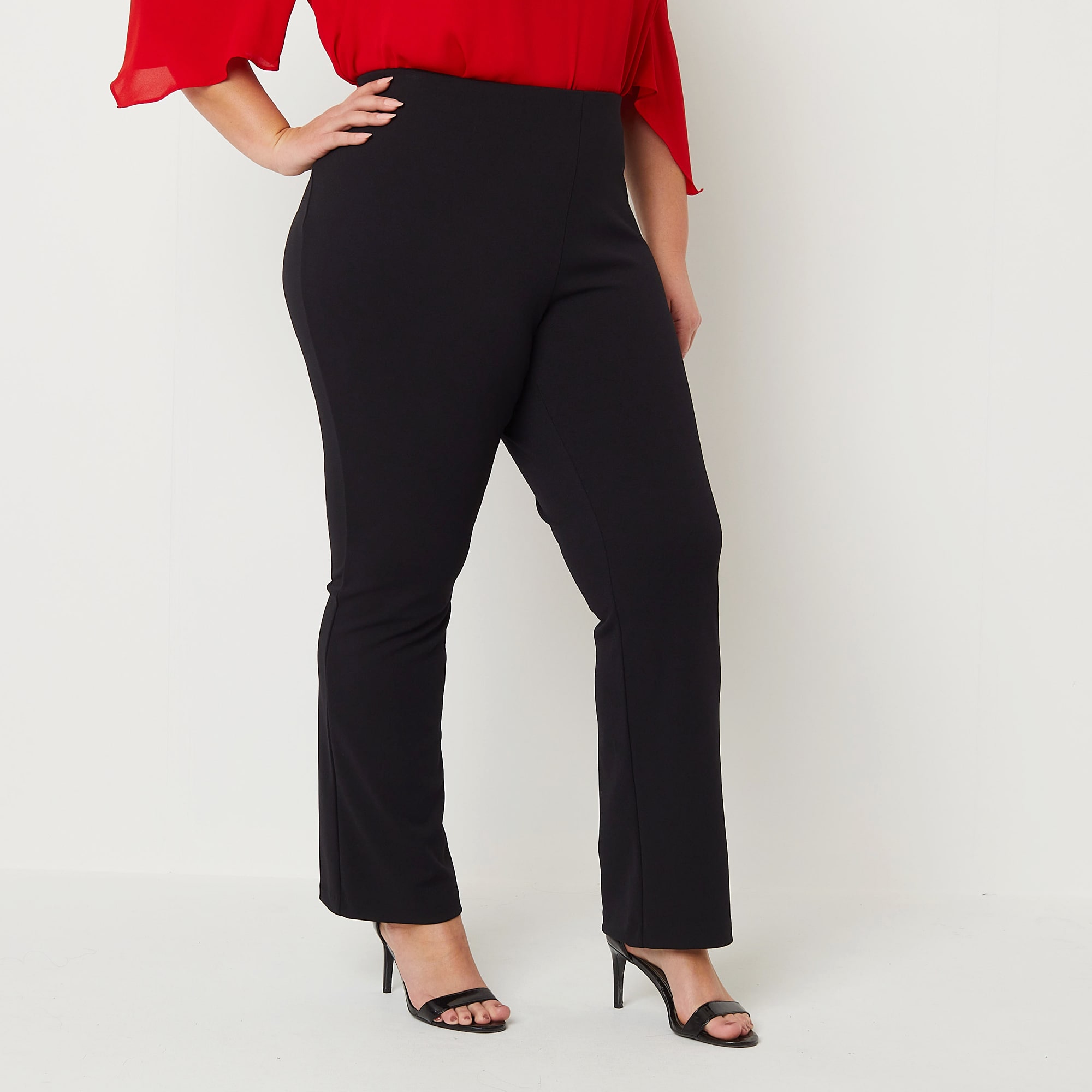 Bold Elements Womens Plus Flare Mid Rise Pull-On Pant