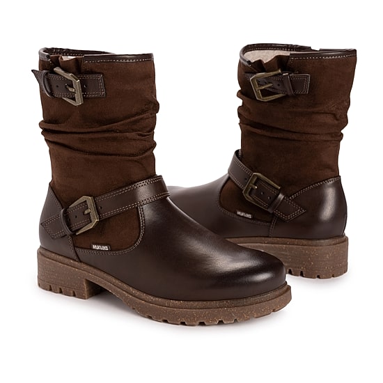 Muk Luks Womens Scarlett Sabrina Block Heel Combat Boots