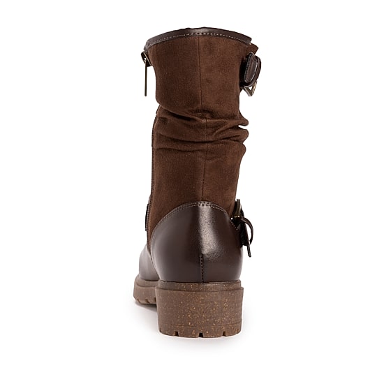 Muk Luks Womens Scarlett Sabrina Block Heel Combat Boots