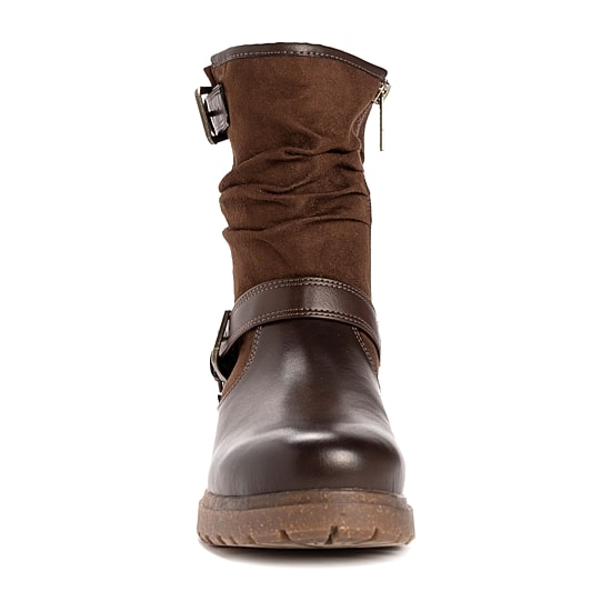 Muk Luks Womens Scarlett Sabrina Block Heel Combat Boots