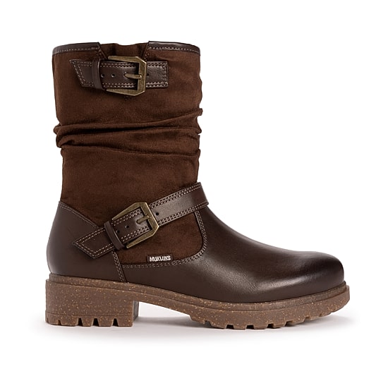 Muk Luks Womens Scarlett Sabrina Block Heel Combat Boots