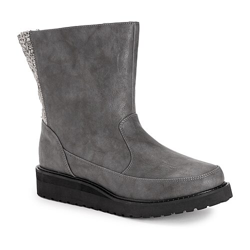 Muk Luks Womens Slope Natalie Flat Heel Dress Boots In Gray