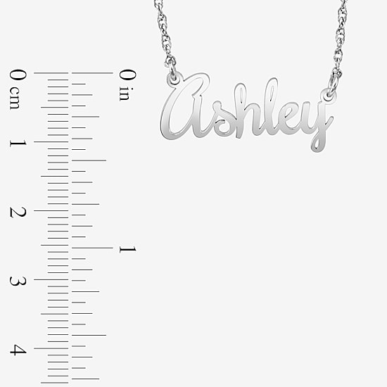 Womens Sterling Silver 18 Inch Name Necklace
