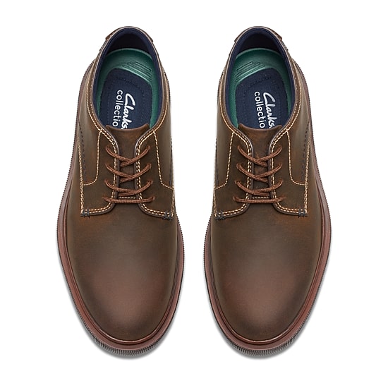 Clarks Burchill Mens Round Closed Toe Oxford Shoes