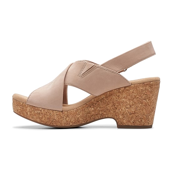 Clarks Womens Giselle Dove Wedge Sandals
