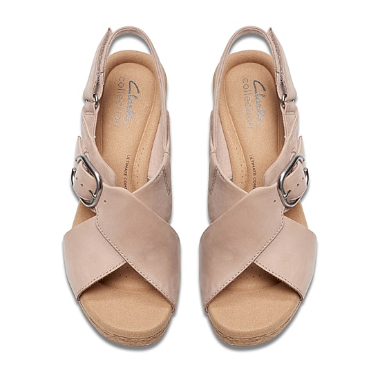 Clarks Womens Giselle Dove Wedge Sandals