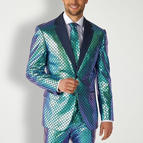 Opposuits Fancy Fish Mens 3-pc. Suit Set, 40 Regular, Blue