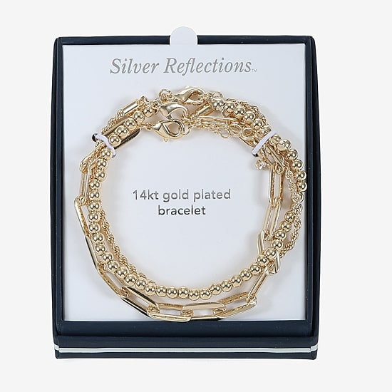 Womens 3-pc. 14K Gold Over Brass Bracelet Set