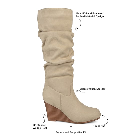 Journee Collection Womens Haze Wedge Heel Slouch Boots