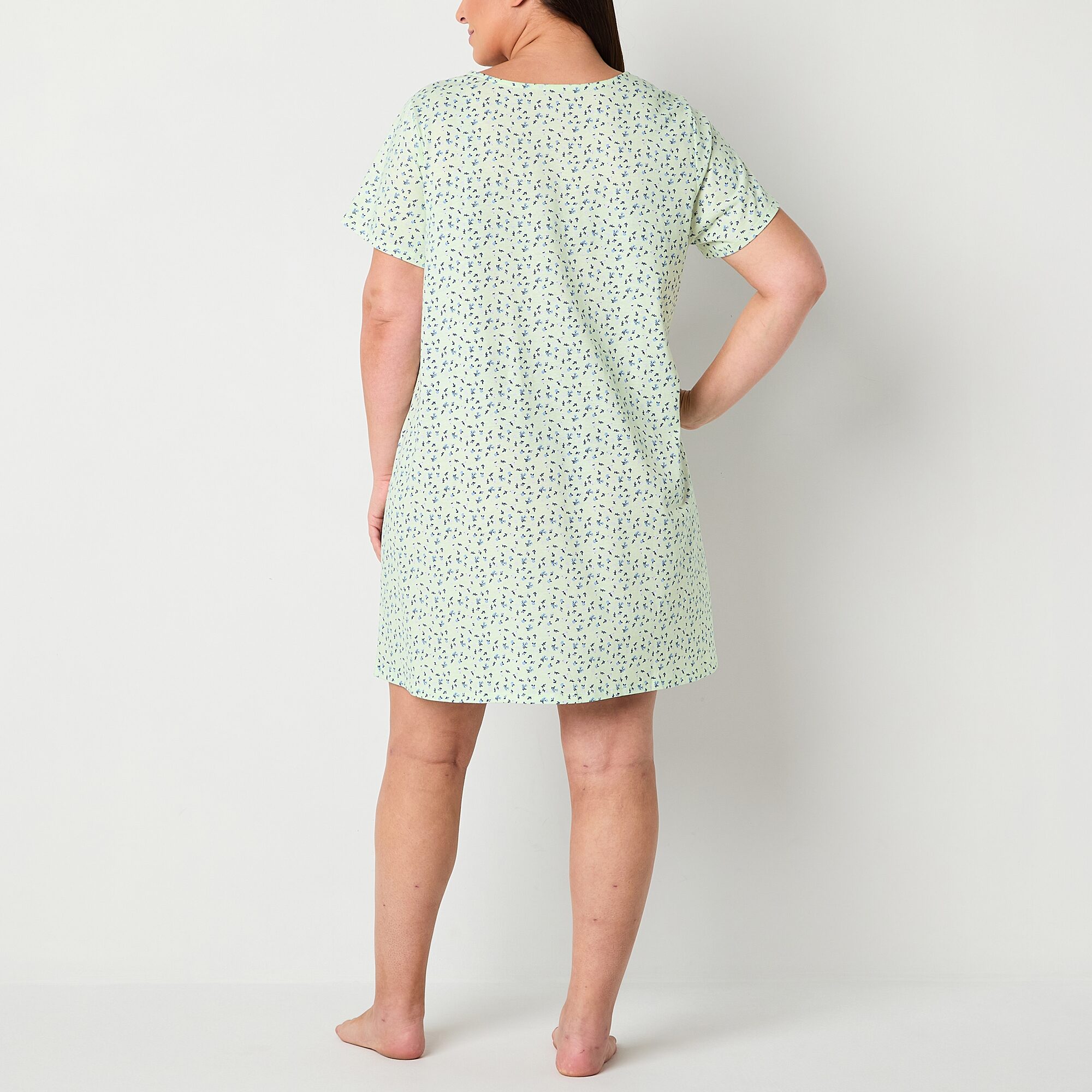 Adonna Womens Plus Short Sleeve Nightgown