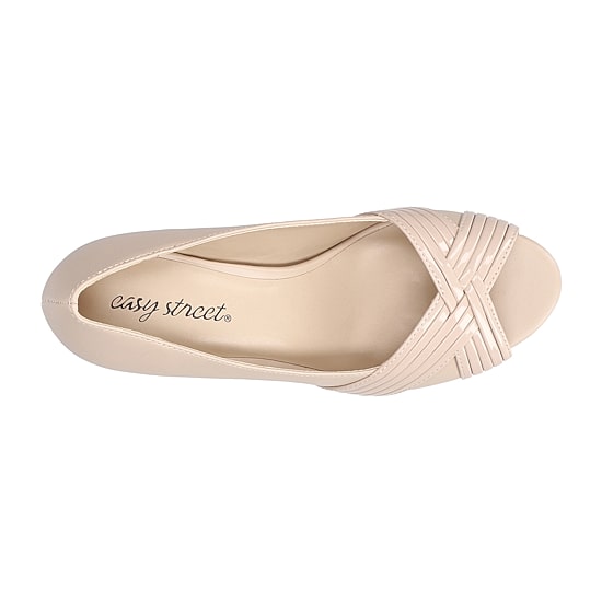 Easy Street Lavish Womens Round Peep Toe Stiletto Heel Pumps