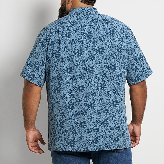 Van Heusen Weekend Mens Short Sleeve Moisture Wicking Quick Dry Big and Tall Camp Shirt