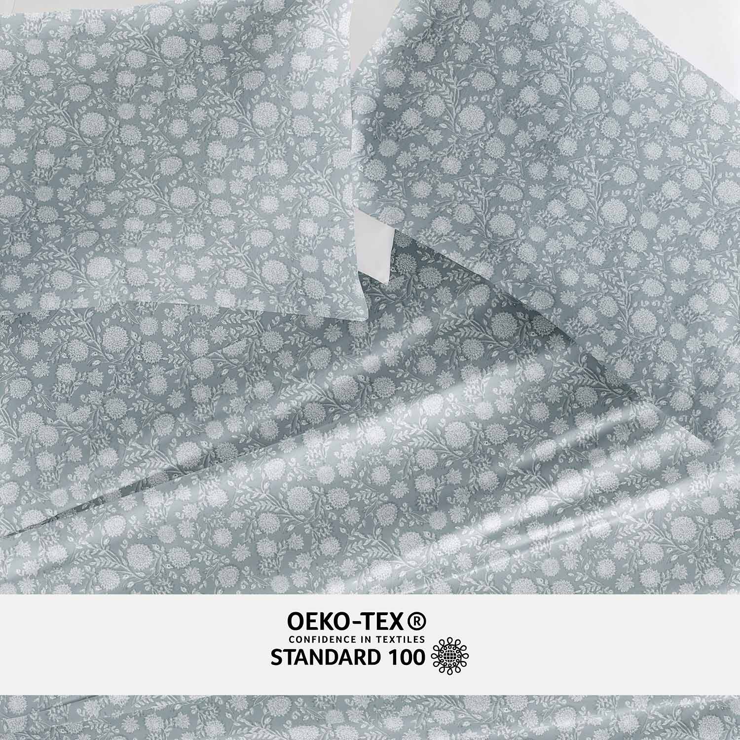 Casual Comfort 300tc Cotton Sateen Pattern 4 piece Sheet Set