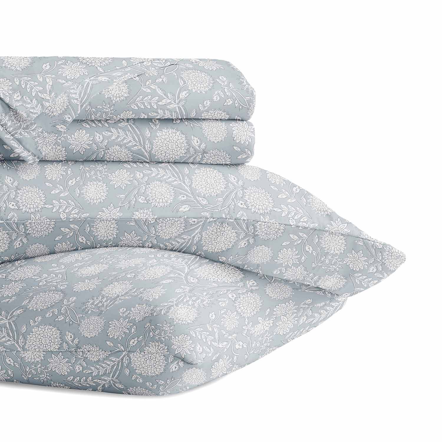 Casual Comfort 300tc Cotton Sateen Pattern 4 piece Sheet Set