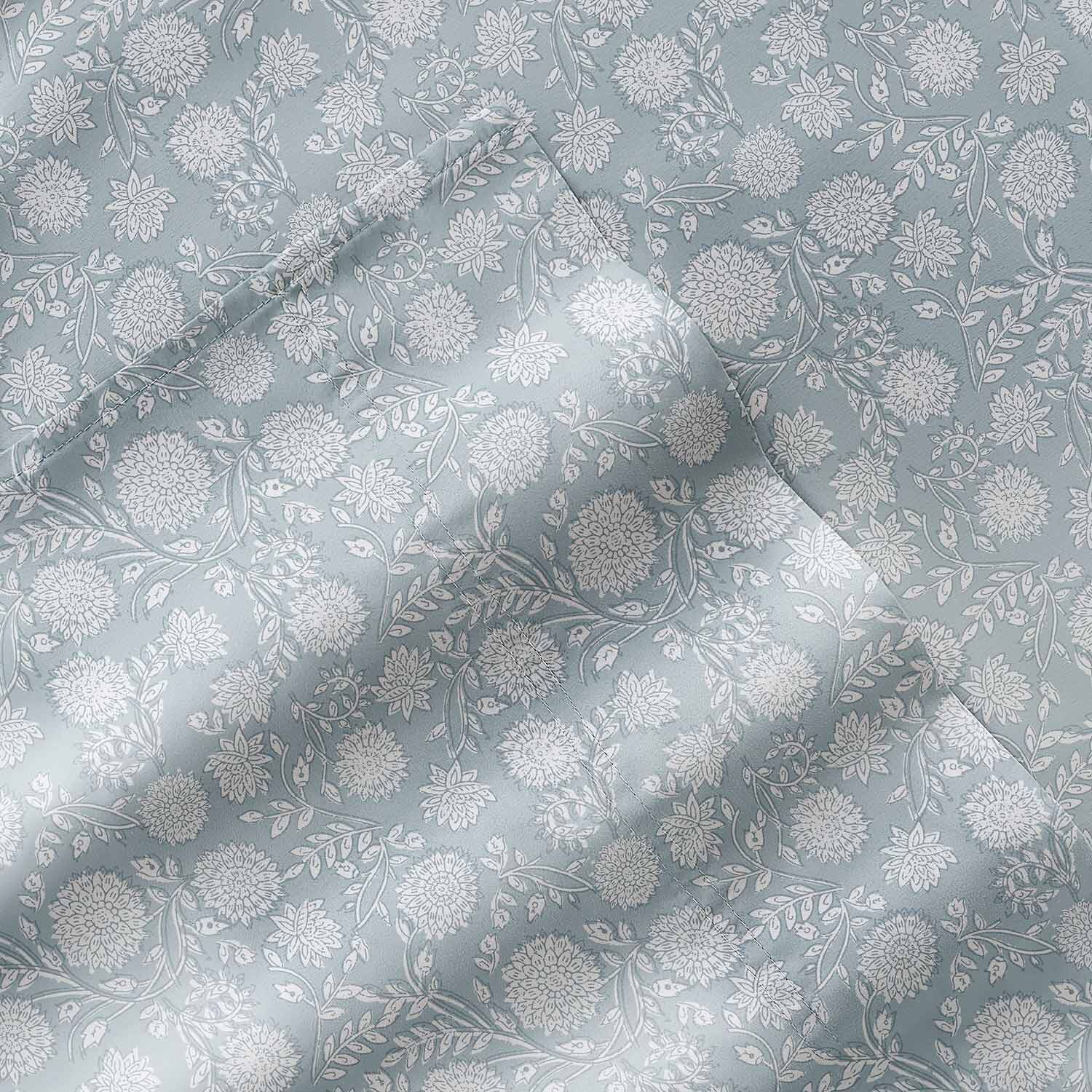 Casual Comfort 300tc Cotton Sateen Pattern 4 piece Sheet Set
