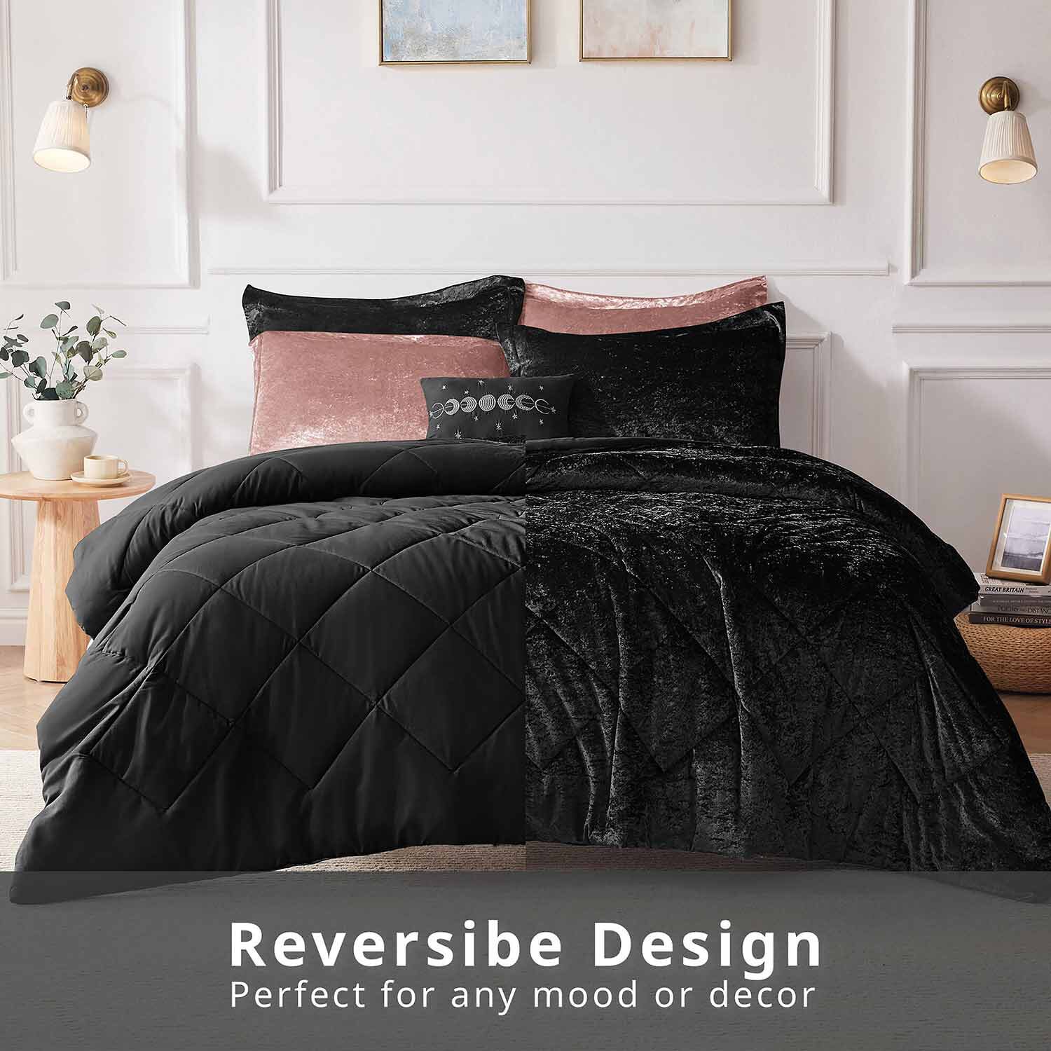 Intelligent Design Isabel Velvet Comforter Set with decorative pillow