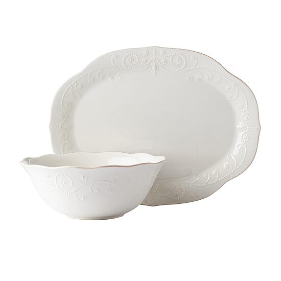 Lenox French Perle White 2-pc. Stoneware Serving Set