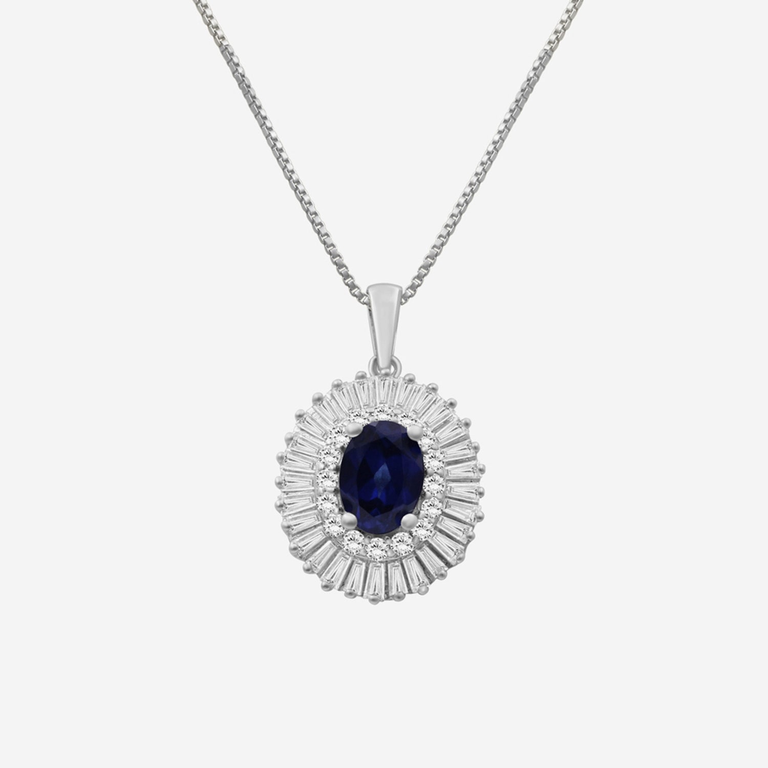 Womens Oval-cut Gemstone & 1 CT. T.W. Lab-Grown Diamond 10K Gold Pendant Necklace