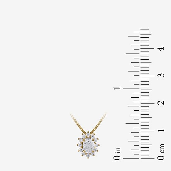 Womens 1/2 CT. T.W. Lab Grown White Diamond 10K Gold Oval 18 Inch Pendant Necklace