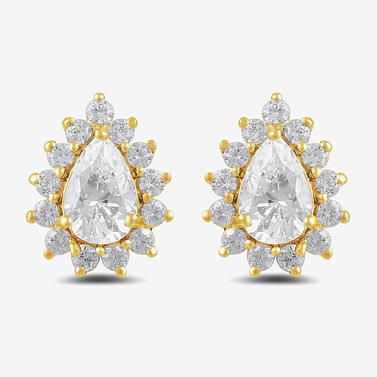 1/2 CT. T.W. Lab Grown White Diamond 10K Gold 7.8mm Pear Stud Earrings