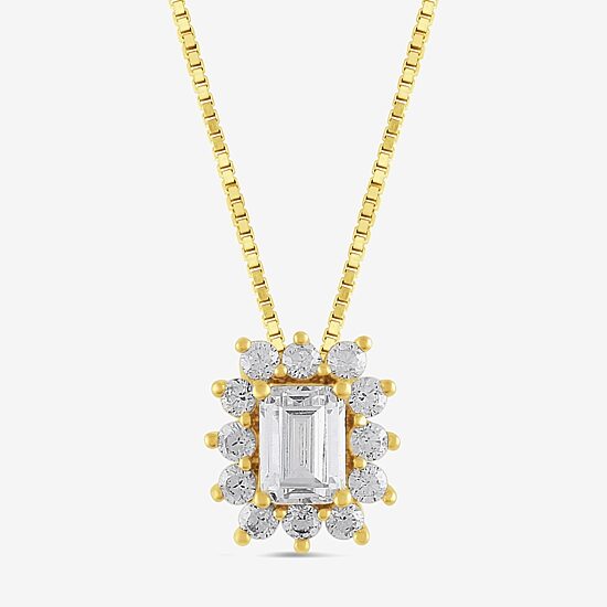 Womens 1/2 CT. T.W. Lab Grown White Diamond 10K Gold 18 Inch Pendant Necklace