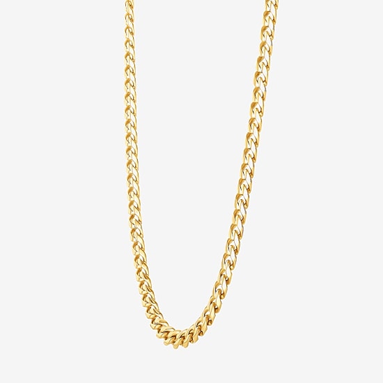 Shaquille O'Neal Xlg Yellow Stainless Steel Solid Curb Chain Necklace