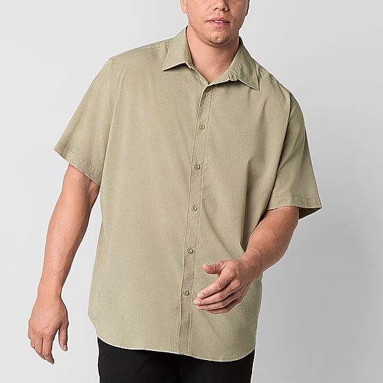 Stylus Mens Short Sleeve Regular Fit Big and Tall Button-Down Shirt