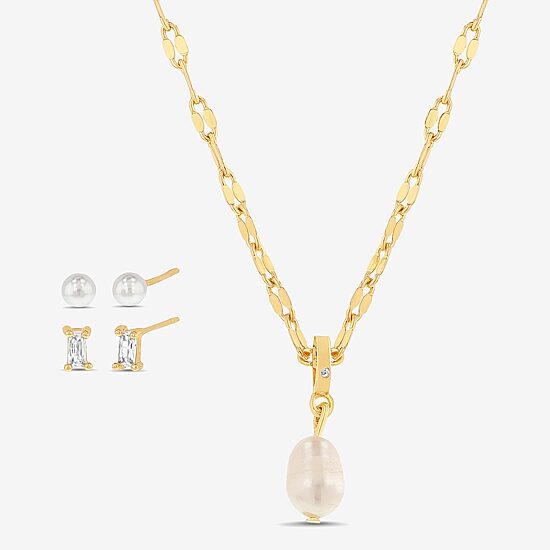 olivia and jackson Womens Cubic Zirconia Round 3-pc. Jewelry Set with Travel Case