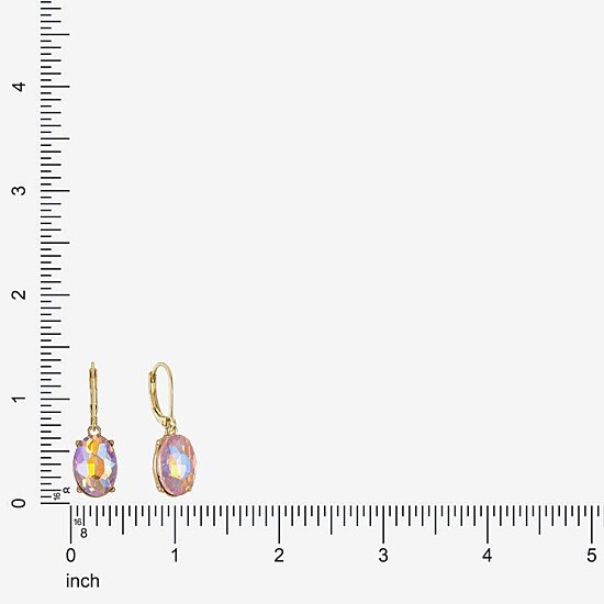 Monet Jewelry Womens Orange Glass Oval Drop Earrings