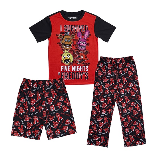 Little & Big Kid Boys Five Nights at Freddys 3-pc. Pajama Pants