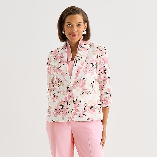 Black Label by Evan-Picone Womens Classic Fit Suit Jacket