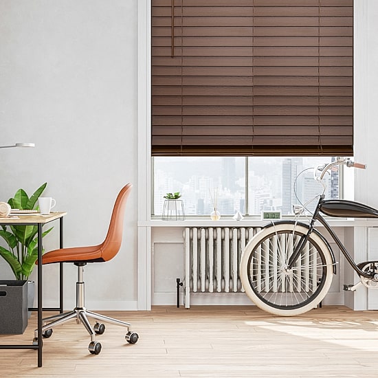 Cut-to-Width 2" Cordless Faux-Wood Blinds