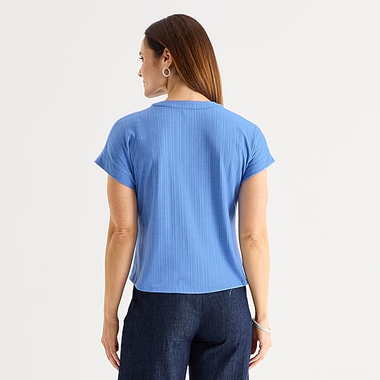 Liz Claiborne Womens V Neck Short Sleeve Blouse