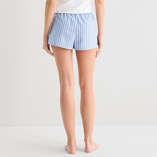 Arizona Body Womens Juniors Poplin Pajama Shorts