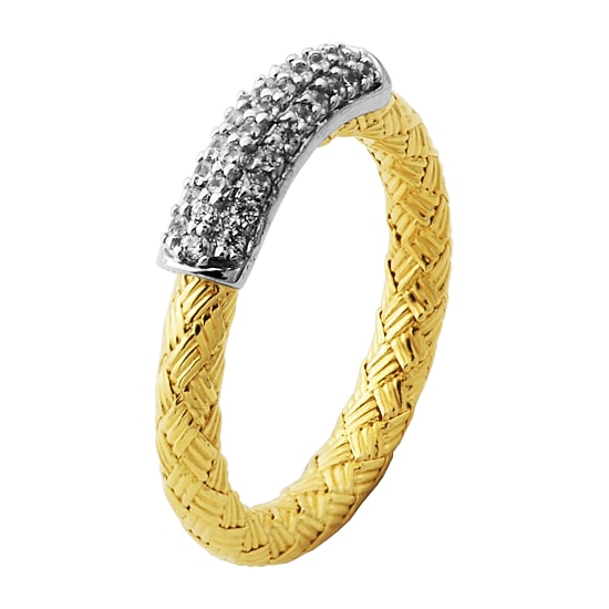 Paris 1901 By Charles Garnier Womens Cubic Zirconia 18K Gold Over Silver Band