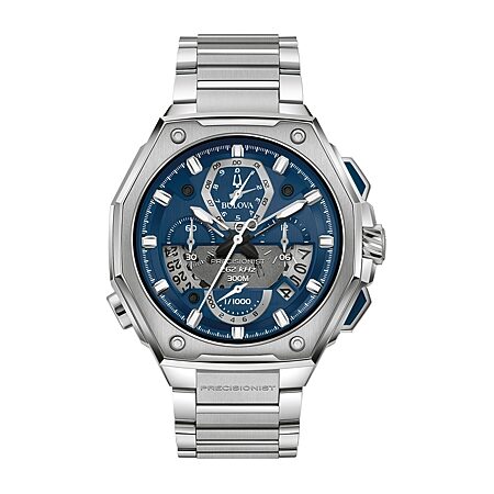 Bulova Precisionist Mens Chronograph Gray Stainless Steel Bracelet