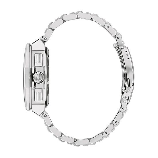 Bulova Precisionist Mens Silver Tone Stainless Steel Bracelet Watch 96b349