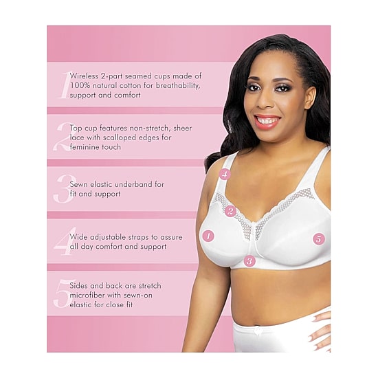 Exquisite Form Fully Full Coverage Unlined Wireless Full Coverage Bra 5100535
