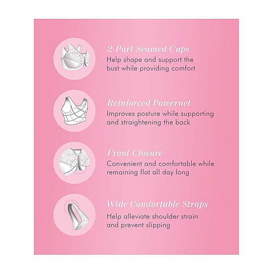 Exquisite Form®  Women's FULLY Lace Wireless Back & Posture Support Bra with Front Closure-5100565