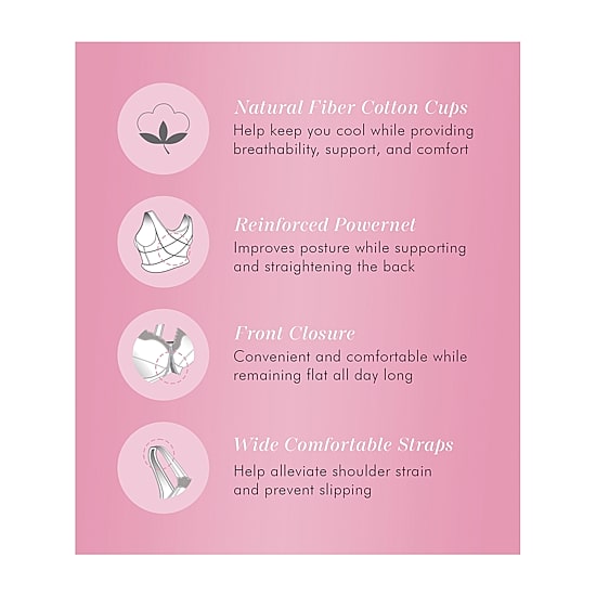 Exquisite Form® Women's FULLY Wireless Cotton Back & Posture Support Bra with Front Closure & Lace- 5100531