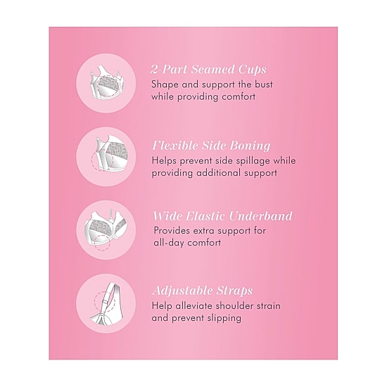Exquisite Form® Women's FULLY Slimming Wireless Full-Coverage Bra with Back Closure & Lace- 5100548