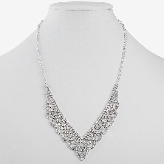 Monet Jewelry Timeless Silver Tone Womens 17 Inch Collar Necklace