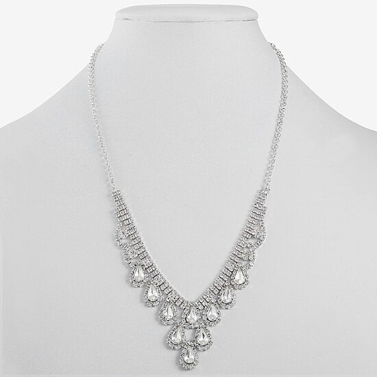Monet Jewelry Timeless Silver Tone Womens 17 Inch Collar Necklace