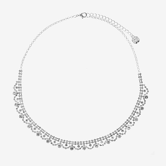 Monet Jewelry Timeless Silver Tone Womens 17 Inch Collar Necklace