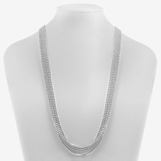 Monet Jewelry Timeless Silver Tone Multi Womens Strand Necklace