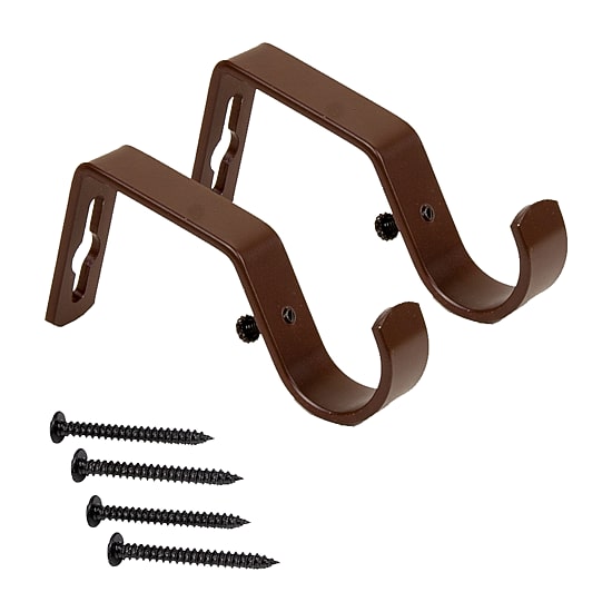 Rod Desyne 1" Metal Faux Wood 2-pc. Curtain Rod Brackets