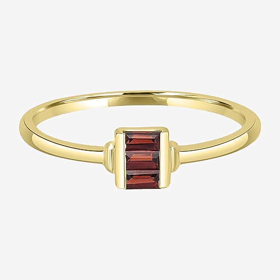Silver Treasures Genuine Stone 14K Gold Over Silver Band
