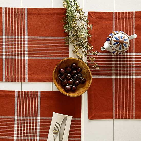 Design Imports Fiesta Rust Check 6-pc. Placemats