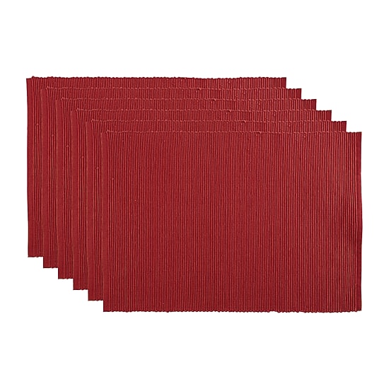 Design Imports Barn Red Ribbed 6-pc. Placemats