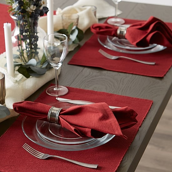 Design Imports Barn Red Ribbed 6-pc. Placemats